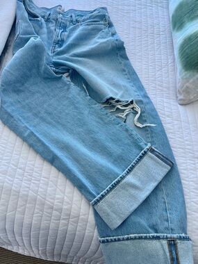 Madewell Low-Slung Ripped Baggy Jeans Size 29 (oversized- fits 30-31)